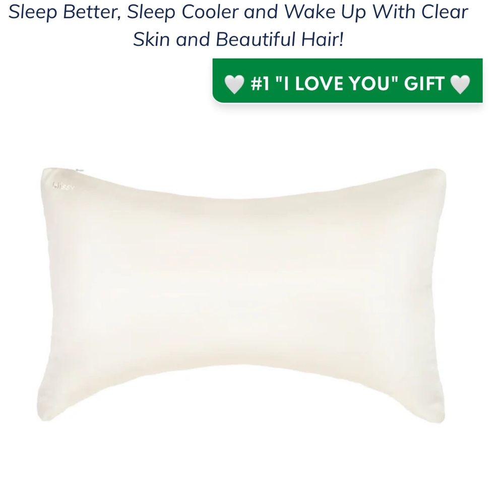 Silk Pillowcase for crescent Blissy Pillow NWT